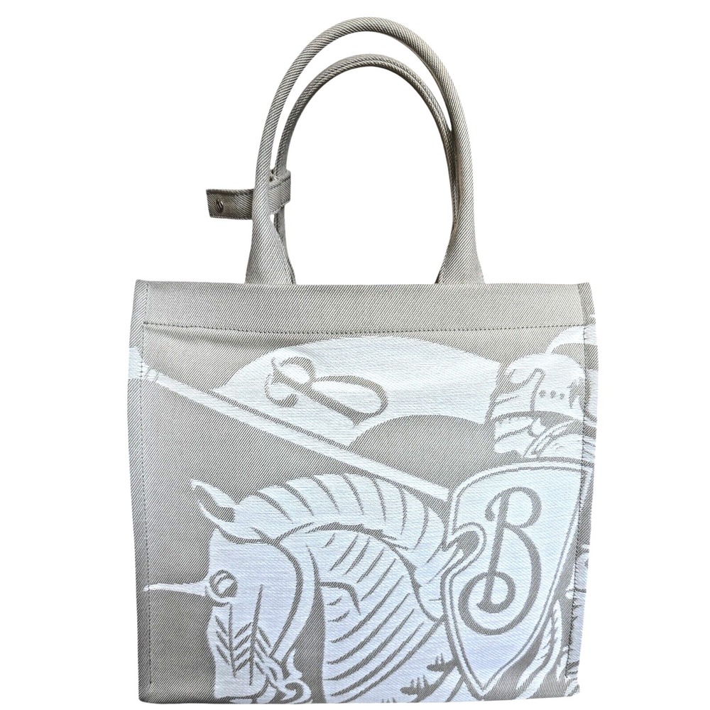 Burberry Unisex Cotton LL EKD Tote in Hunter gray, large, with graphic, 8093183 - Picture 1 of 15
